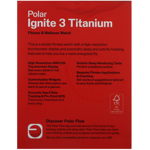 Купить Спортивные часы Polar Ignite 3 Titanium  5483238. Характеристики, отзывы и цены в Донецке