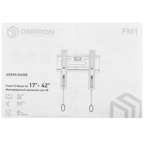 Купить Кронштейн для ТВ ONKRON FM1 черный  4830320. Характеристики, отзывы и цены в Донецке