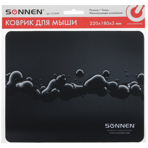 Купить Коврик SONNEN "DROPS"  черный  9213041. Характеристики, отзывы и цены в Донецке