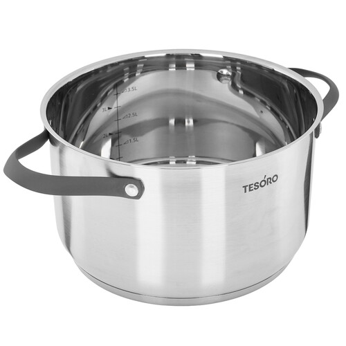 Купить Кастрюля Tesoro Tivoli КС844 4.4 л 22 см серебристый  9165241. Характеристики, отзывы и цены в Донецке