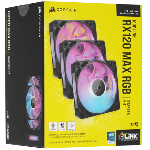 Купить Комплект вентиляторов Corsair iCUE LINK RX120 MAX RGB  9269923. Характеристики, отзывы и цены в Донецке