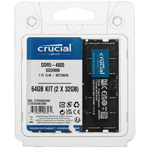 Купить Оперативная память SODIMM Crucial [CT2K32G48C40S5] 64 ГБ  5096634. Характеристики, отзывы и цены в Донецке