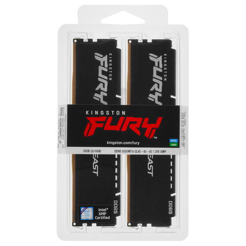 Купить Оперативная память Kingston FURY Beast Black [KF560C40BBK2-32] 32 ГБ  5053562. Характеристики, отзывы и цены в Донецке