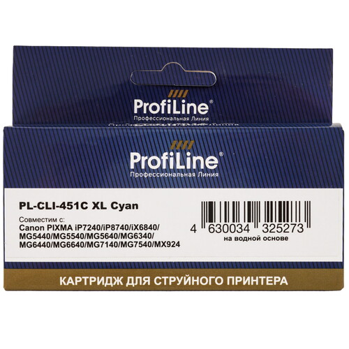 Купить Картридж ProfiLine PL-CLI-451C XL голубой  9129008. Характеристики, отзывы и цены в Донецке