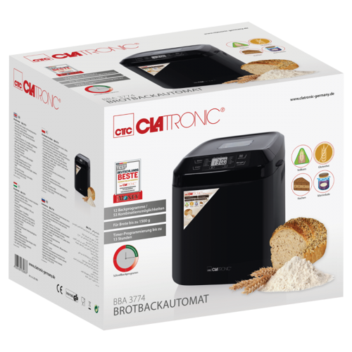 Купить Хлебопечь CLATRONIC BBA 3774 черный  9908376. Характеристики, отзывы и цены в Донецке