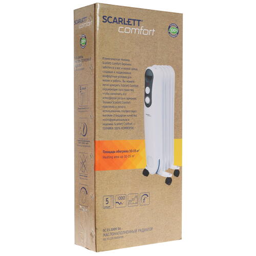 Купить Масляный обогреватель Scarlett SC2 1.1005S4 белый  5336454. Характеристики, отзывы и цены в Донецке