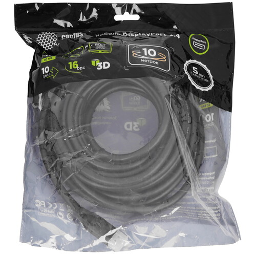 Купить Кабель  Cactus DisplayPort - DisplayPort, 10 м  9230765. Характеристики, отзывы и цены в Донецке