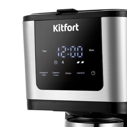 Купить Кофеварка капельная Kitfort КТ-7217 черный  9098334. Характеристики, отзывы и цены в Донецке