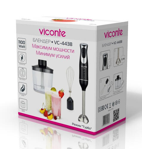 Купить Блендер погружной Viconte VC-4438 черный  9057686. Характеристики, отзывы и цены в Донецке