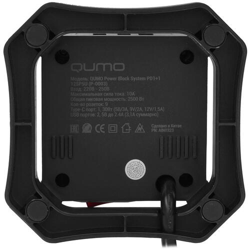 Купить Сетевой фильтр QUMO Power Block System PD1+1 12SP5U (P-0003) черный  5416307. Характеристики, отзывы и цены в Донецке
