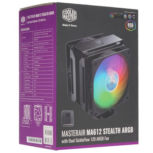 Купить Кулер для процессора Cooler Master MasterAir MA612 Stealth ARGB  4835289. Характеристики, отзывы и цены в Донецке