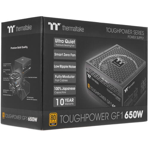 Купить Блок питания Thermaltake Toughpower GF1 650W  4874836. Характеристики, отзывы и цены в Донецке