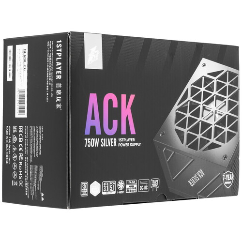 Купить Блок питания 1STPLAYER ACK SILVER  9227893. Характеристики, отзывы и цены в Донецке