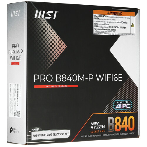 Купить Материнская плата MSI PRO B840M-P WIFI6E  5635183. Характеристики, отзывы и цены в Донецке