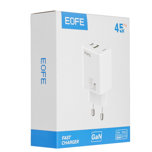 Купить Сетевое зарядное устройство EOFE E406 белый  9228798. Характеристики, отзывы и цены в Донецке