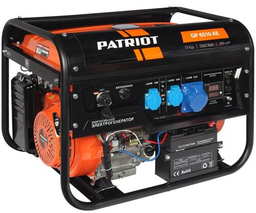 Купить Электрогенератор   бензиновый Patriot GP 6510AE  1117158. Характеристики, отзывы и цены в Донецке