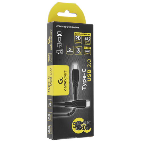 Купить Кабель круглый Cablexpert USB Type-C - USB Type-C черный 2 м  5452417. Характеристики, отзывы и цены в Донецке