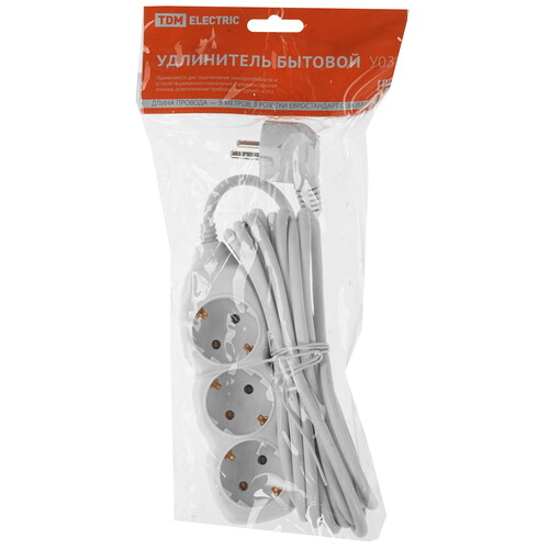 Купить Удлинитель TDM ELECTRIC SQ1303-0002 белый  9277101. Характеристики, отзывы и цены в Донецке