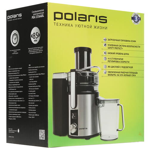Купить Соковыжималка электрическая Polaris PEA 1536ADL серебристый  1350266. Характеристики, отзывы и цены в Донецке