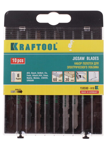 Купить Пилки для лобзика Kraftool 159590-H10  6615550. Характеристики, отзывы и цены в Донецке