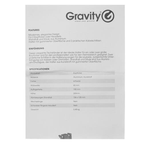 Купить Подставка для наушников Gravity HP HTT 01 B  1676928. Характеристики, отзывы и цены в Донецке