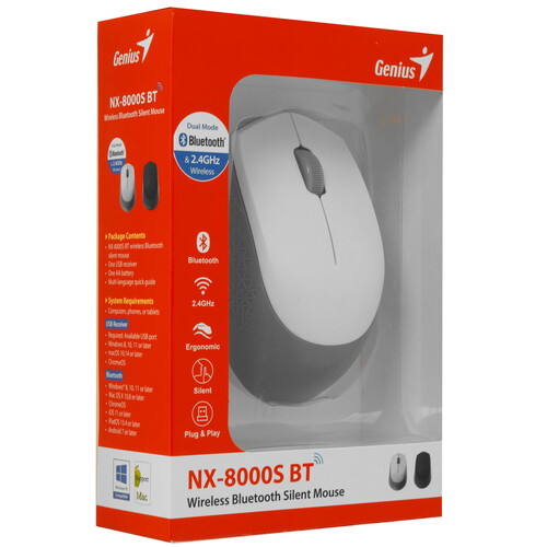 Купить Мышь беспроводная Genius NX-8000S BT  9140288. Характеристики, отзывы и цены в Донецке