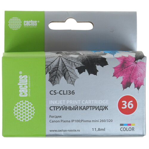 Купить Картридж Cactus CS-CLI36 многоцветный  7932960. Характеристики, отзывы и цены в Донецке