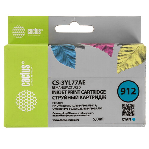 Купить Картридж Cactus CS-3YL77AE голубой  9065648. Характеристики, отзывы и цены в Донецке