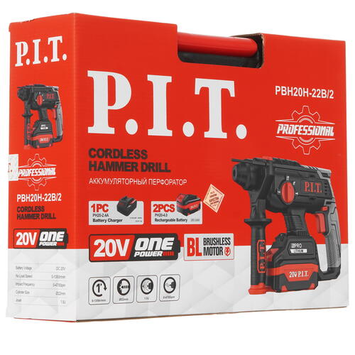 Купить Перфоратор P.I.T. PBH20H-22B/2 OnePower 20V  9086984. Характеристики, отзывы и цены в Донецке
