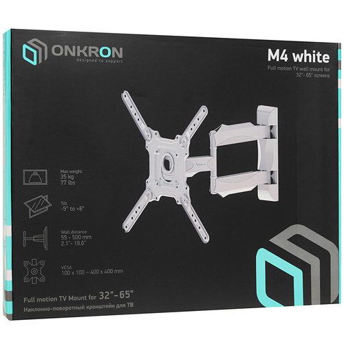 Купить Кронштейн для ТВ ONKRON M4 белый  4830315. Характеристики, отзывы и цены в Донецке