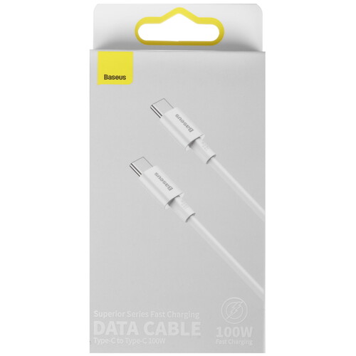 Купить Кабель круглый Baseus USB Type-C - USB Type-C белый 2 м  9260776. Характеристики, отзывы и цены в Донецке