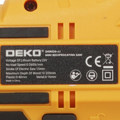 Купить Сабельная пила DEKO DKRS20-Li  9987762. Характеристики, отзывы и цены в Донецке