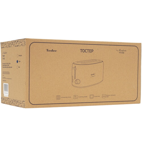 Купить Тостер TESLER TT-430 бежевый  9228869. Характеристики, отзывы и цены в Донецке