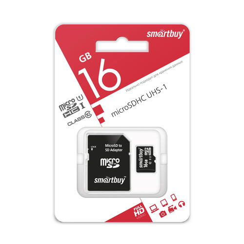 Купить Карта памяти Smartbuy microSDHC 16 ГБ [SB16GBSDCL10-01]  1325186. Характеристики, отзывы и цены в Донецке