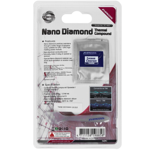 Купить Термопаста Evercool Nano Diamond [TC-H03]  1382072. Характеристики, отзывы и цены в Донецке