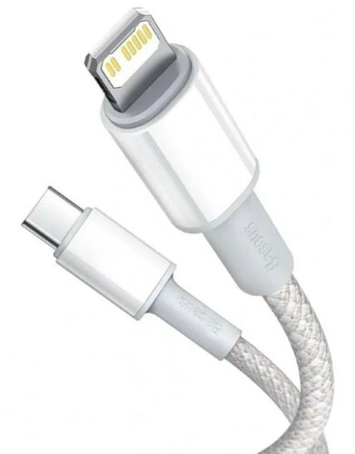 Купить Кабель круглый Baseus Lightning 8-pin - USB Type-C белый 2 м  9260736. Характеристики, отзывы и цены в Донецке
