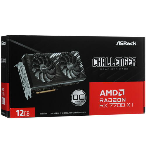 Купить Видеокарта ASRock AMD Radeon RX 7700 XT Challenger OC  5438273. Характеристики, отзывы и цены в Донецке