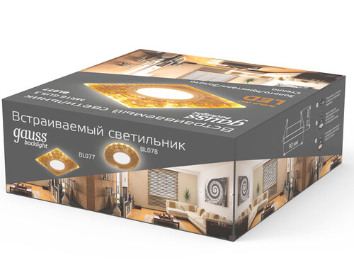 Купить Светильник потолочный Gauss BL077 золотистый/золотистый  9126810. Характеристики, отзывы и цены в Донецке