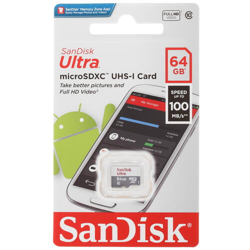 Купить Карта памяти SanDisk Ultra microSDXC 64 ГБ [SDSQUNR-064G-GN3MN]  4727286. Характеристики, отзывы и цены в Донецке
