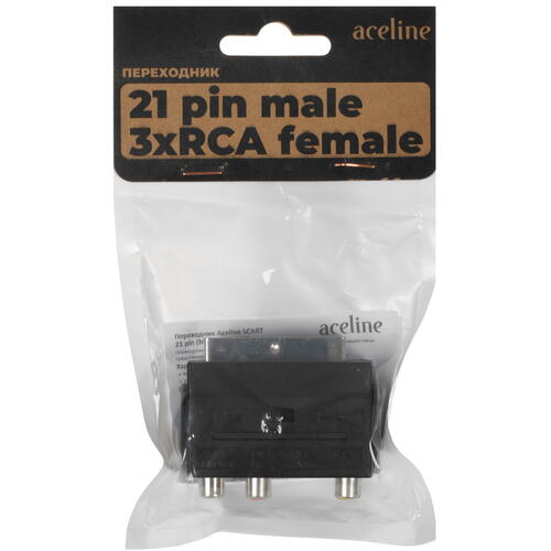Купить Переходник однонаправленный Aceline SCART - 3RCA  5408548. Характеристики, отзывы и цены в Донецке