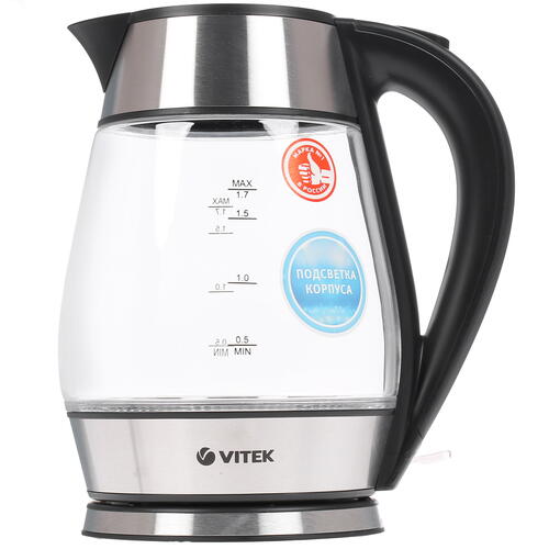 Купить Электрочайник Vitek VT-7037 TR серебристый  8109409. Характеристики, отзывы и цены в Донецке