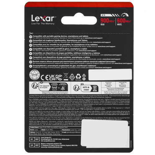 Купить Карта памяти Lexar PLAY PRO microSDXC 256 ГБ  9262220. Характеристики, отзывы и цены в Донецке