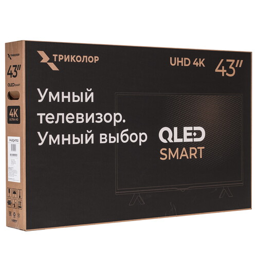 Купить 43" (109 см) Телевизор Триколор P43QH702 черный  9256793. Характеристики, отзывы и цены в Донецке
