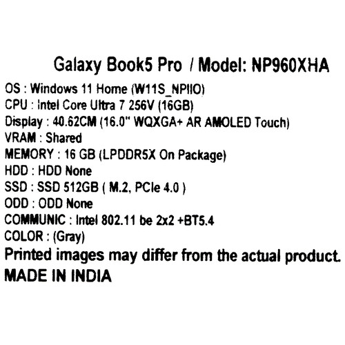 Купить 16" Ноутбук Samsung Galaxy Book5 Pro NP960XHA серый  5625244. Характеристики, отзывы и цены в Донецке
