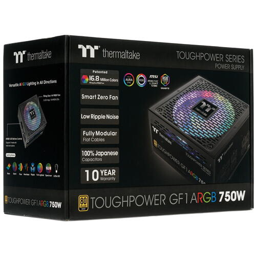 Купить Блок питания Thermaltake Toughpower GF1 ARGB 750W  1398485. Характеристики, отзывы и цены в Донецке