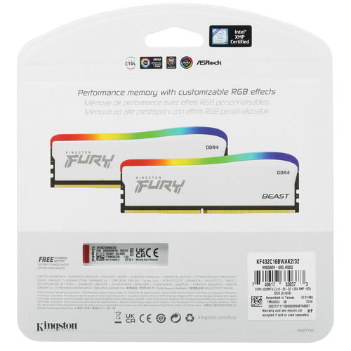 Купить Оперативная память Kingston FURY Beast RGB Special Edition [KF432C16BWAK2/32] 32 ГБ  5072075. Характеристики, отзывы и цены в Донецке