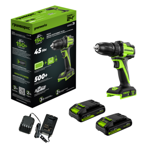 Купить Дрель-шуруповерт Greenworks DD345 24V  9305489. Характеристики, отзывы и цены в Донецке