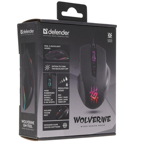 Купить Мышь проводная Defender Wolverine GM-700L  4850400. Характеристики, отзывы и цены в Донецке