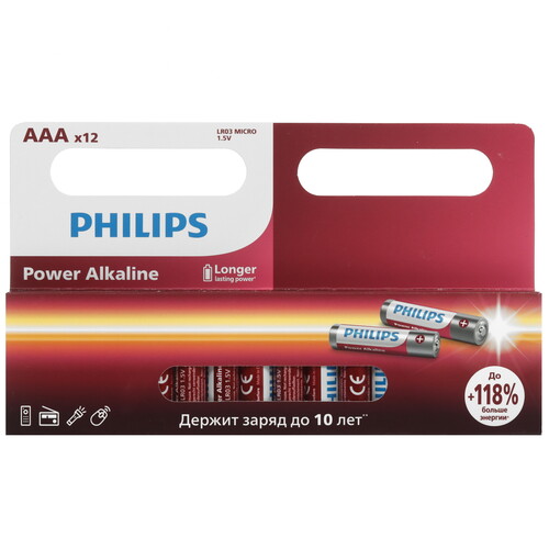 Купить Батарейка Philips LR03P12W/51 AAA (LR03/FR03)  9156201. Характеристики, отзывы и цены в Донецке