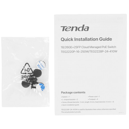 Купить Коммутатор Tenda TEG2228P-24-410W  9253489. Характеристики, отзывы и цены в Донецке